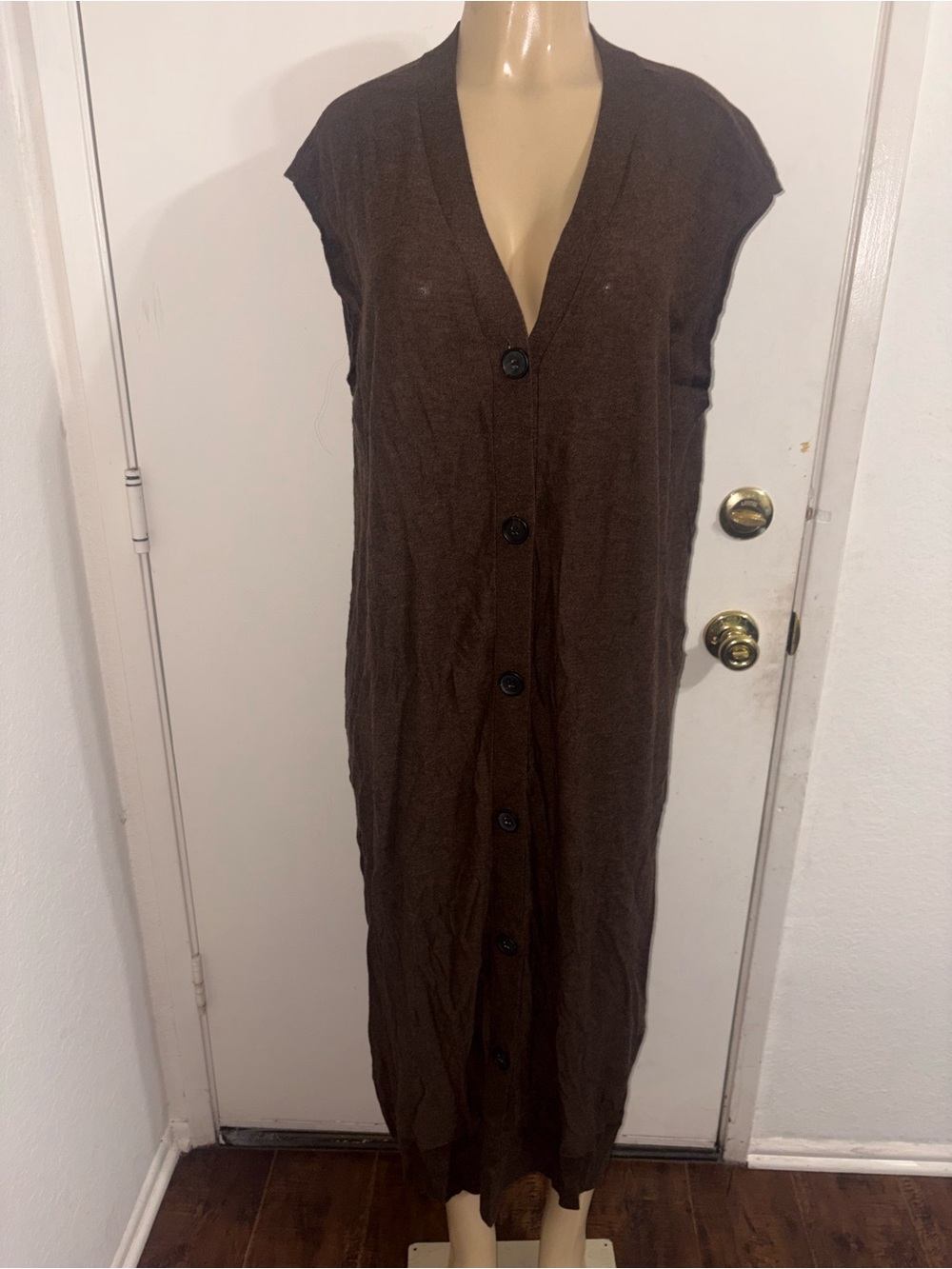 Apiece Apart Brown Button-Front Maxi Dress
